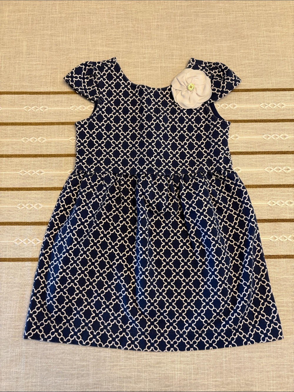 Janie and Jack Navy Dress with White Flower